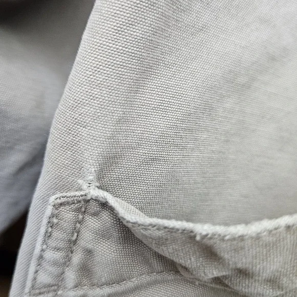 Lands' End Chore Coat Women Large Canvas Barn Field Flannel Lined Corduroy Tan - Picture 7 of 14